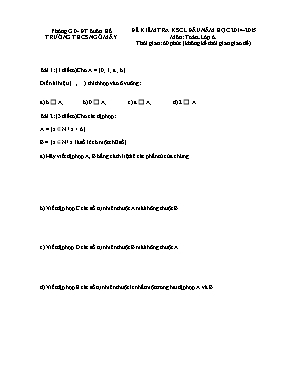 Đề kiểm tra khảo sát chất lượng đầu năm học 2014 - 2015 môn Toán lớp 6